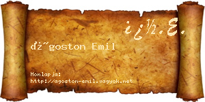 Ágoston Emil névjegykártya