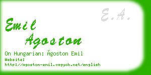 emil agoston business card