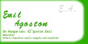 emil agoston business card